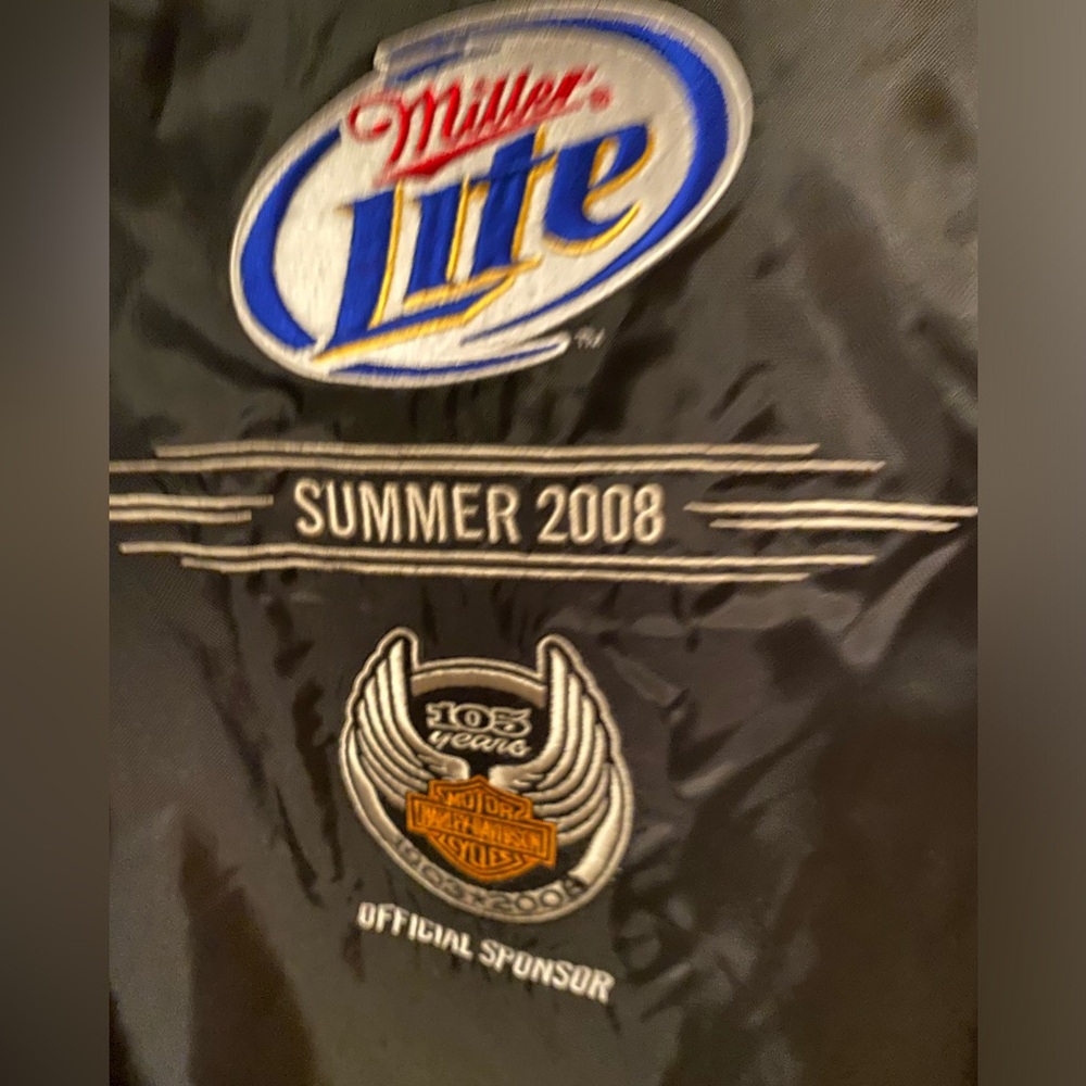SALE!! Reduced Vintage Miller Lite Harley Davidson Sponsored Windbreaker Jacket - Picture 3 of 5